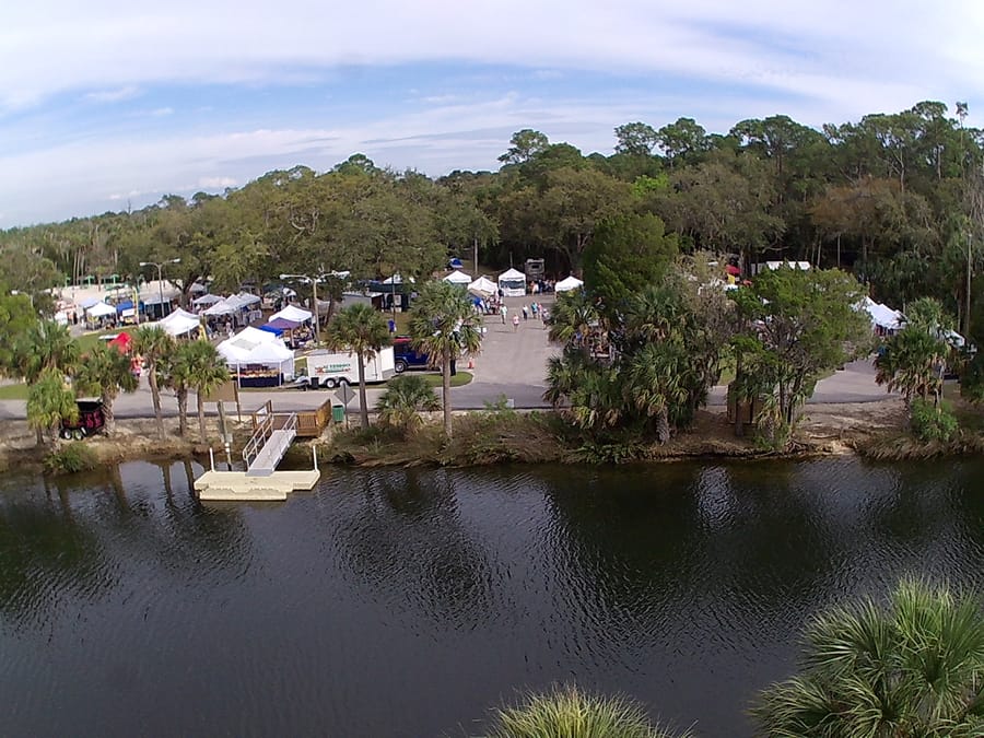 Kayak dock & Swampfest - low angle