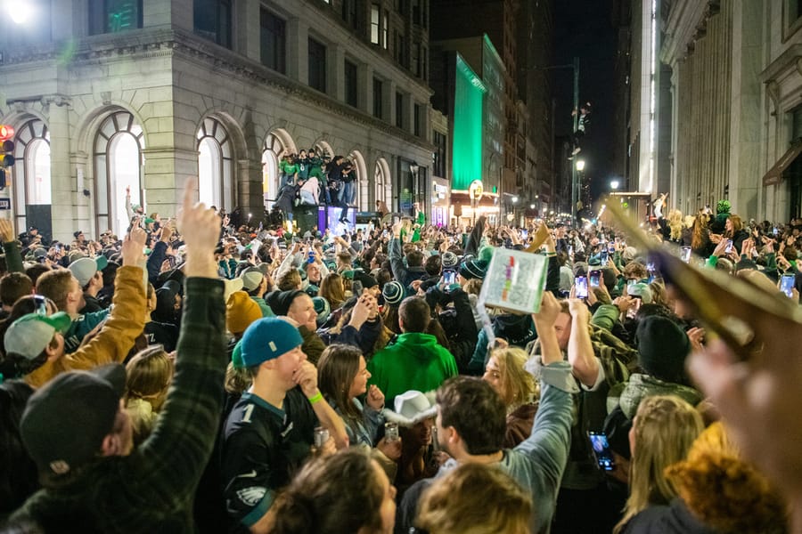 Eagles fans on Broad Street