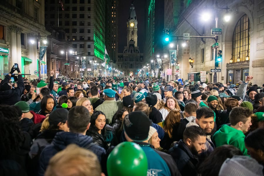 Eagles fans on Broad Street