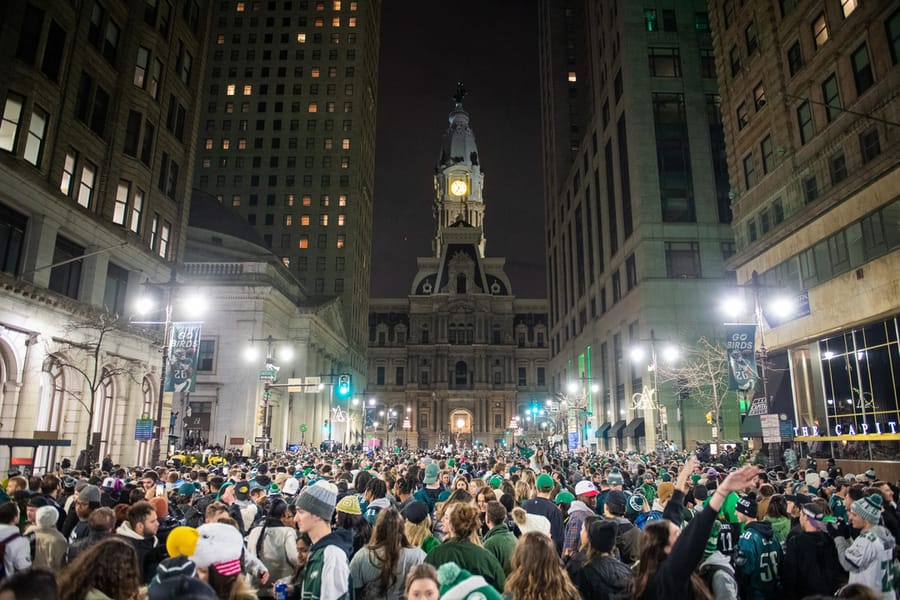 Eagles fans on Broad Street