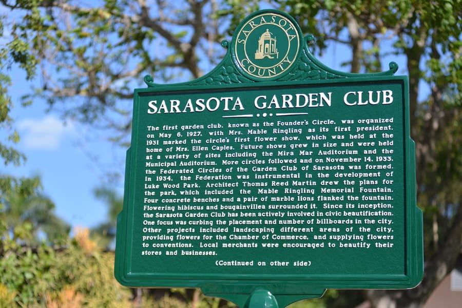 Sarasota Garden Club Historical Marker Dedication