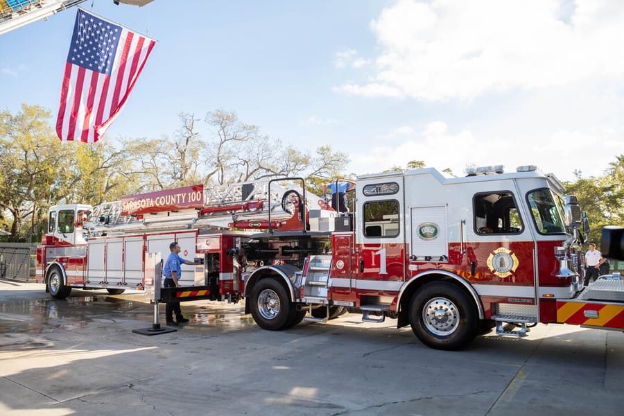 SCFD Tiller truck 'Push Back' Ceremony