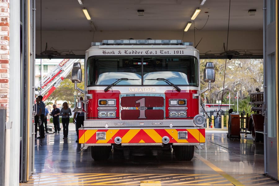 SCFD Tiller truck 'Push Back' Ceremony