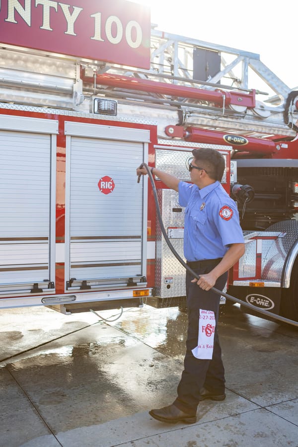 SCFD Tiller truck 'Push Back' Ceremony