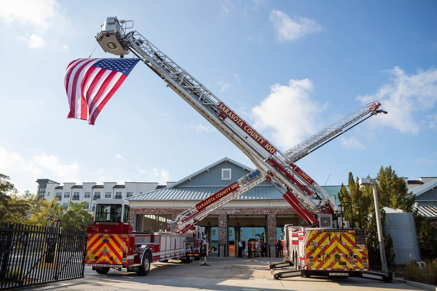 SCFD Tiller truck 'Push Back' Ceremony