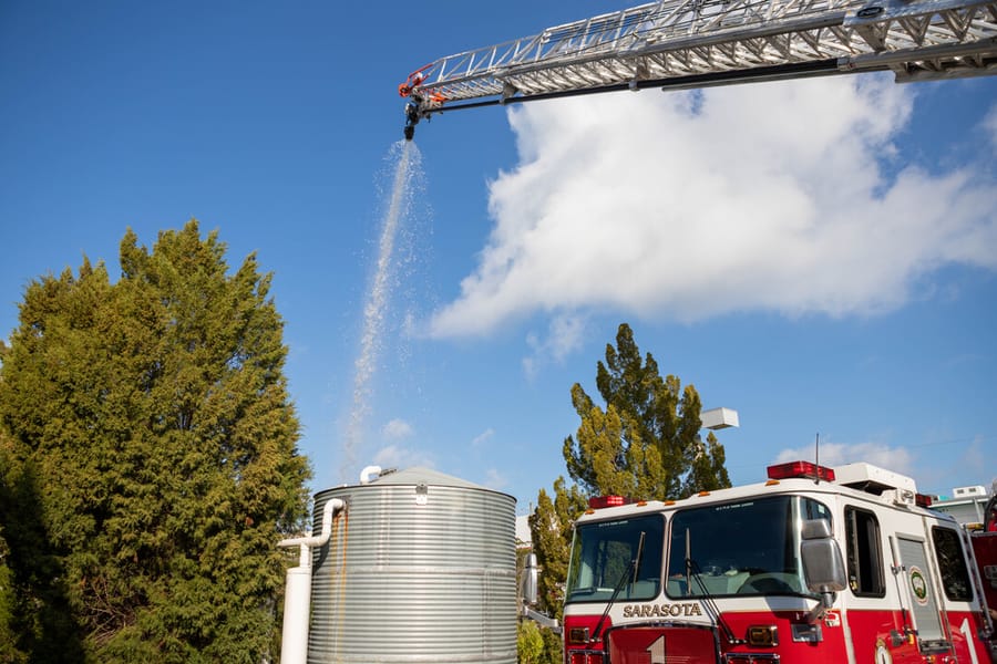 SCFD Tiller truck 'Push Back' Ceremony