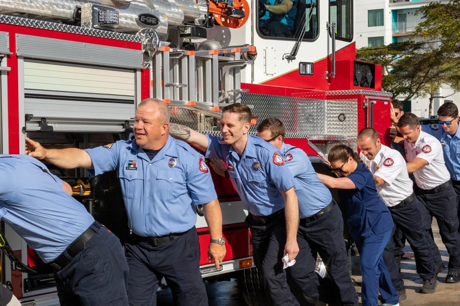 SCFD Tiller truck 'Push Back' Ceremony