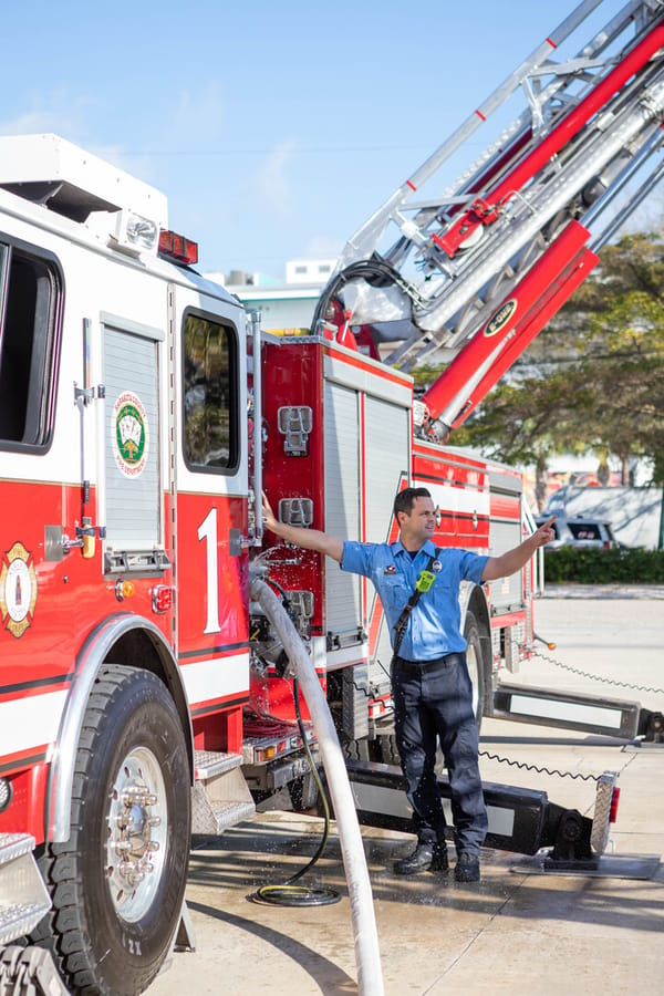 SCFD Tiller truck 'Push Back' Ceremony