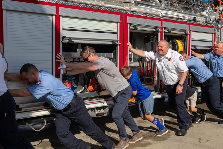 SCFD Tiller truck 'Push Back' Ceremony