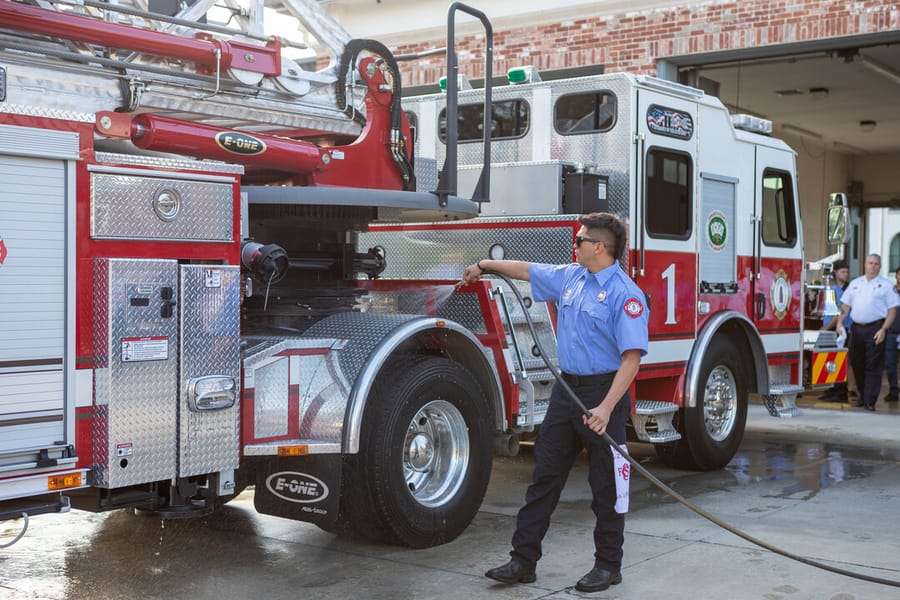 SCFD Tiller truck 'Push Back' Ceremony