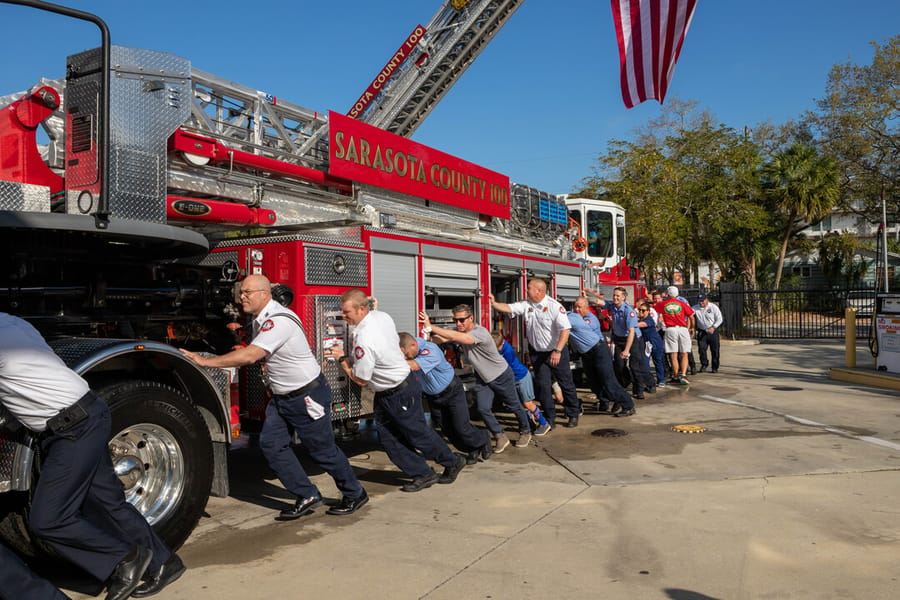 SCFD Tiller truck 'Push Back' Ceremony