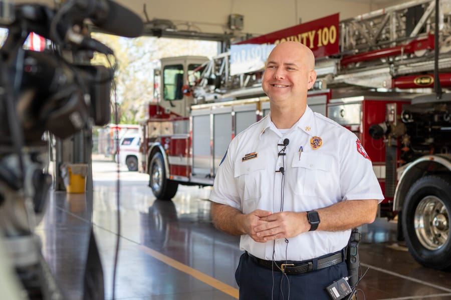 SCFD Tiller truck 'Push Back' Ceremony