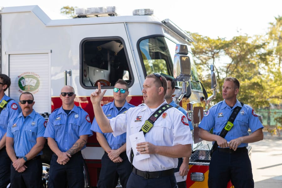 SCFD Tiller truck 'Push Back' Ceremony