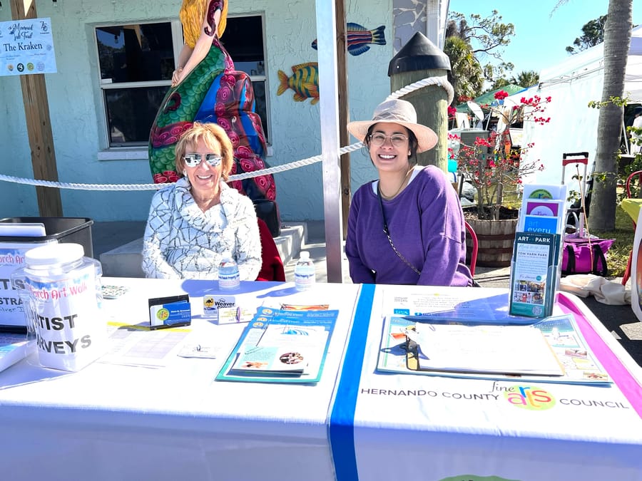 HCFAC's Table at HB Art Walk -with Jess