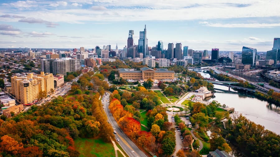 Philadelphia Skyline photo credit Elevated Angles for PHLCVB