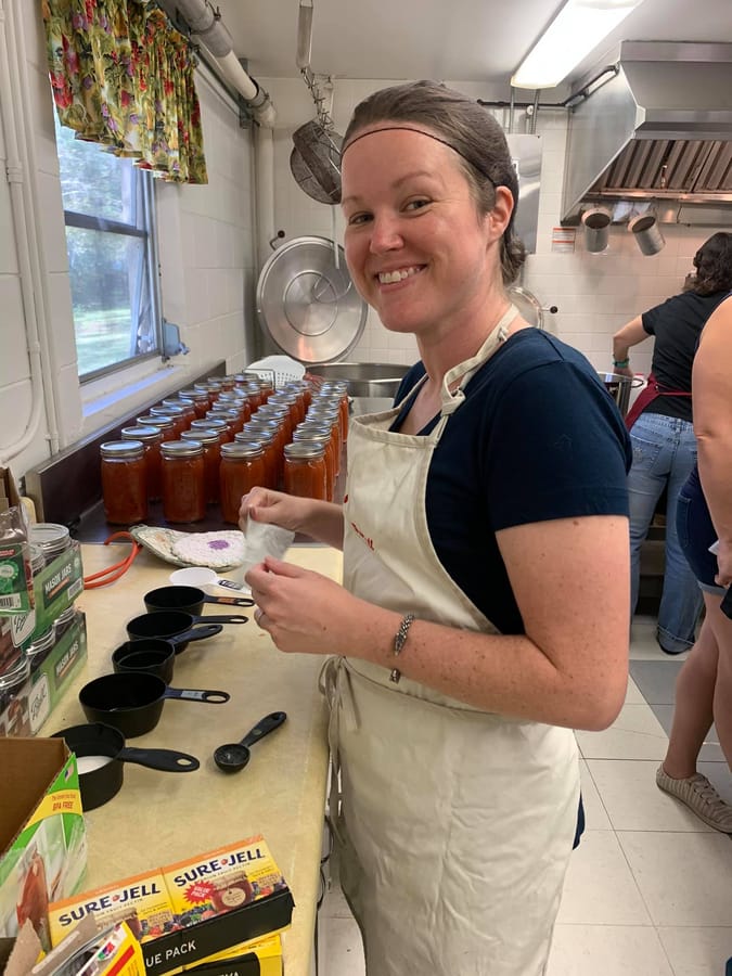 Young Lady making Jelly