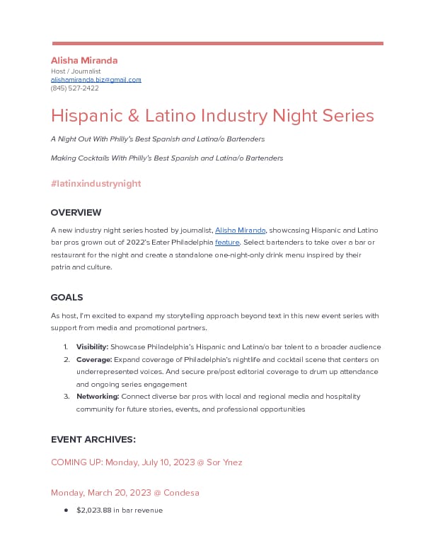 PUBLIC_ Latinx Industry Night Event Series Brief