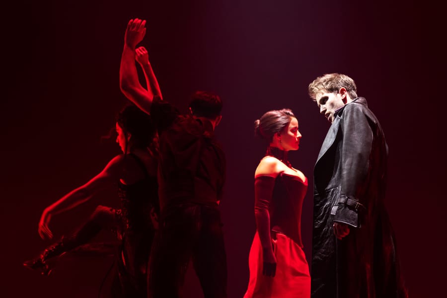 0312 - Courtney Reed as Satine and John Cardoza as Christian in the North American Tour of Moulin Rouge! The Musical, Photo by Matthew Murphy for MurphyMade