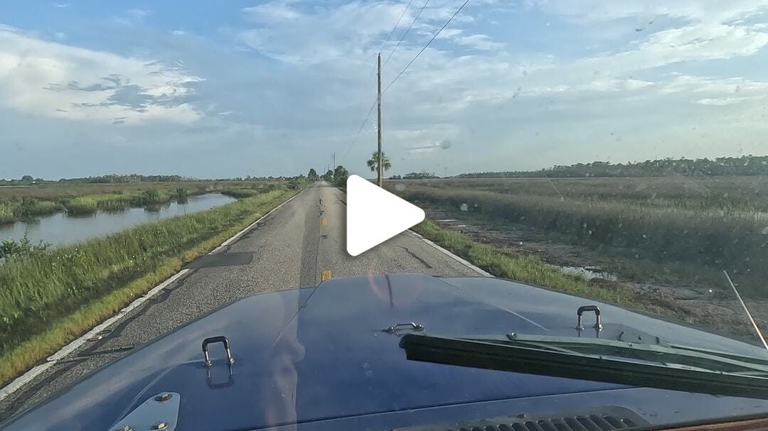 Jeep driving to Pine Island B-Roll