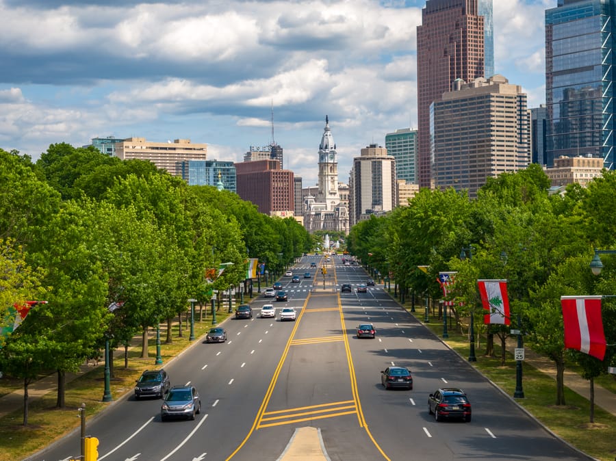 Benjamin Franklin Parkway Skyline