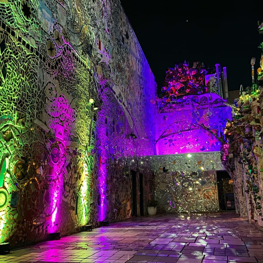 The Gardens After Dark at Philadelphia’s Magic Gardens