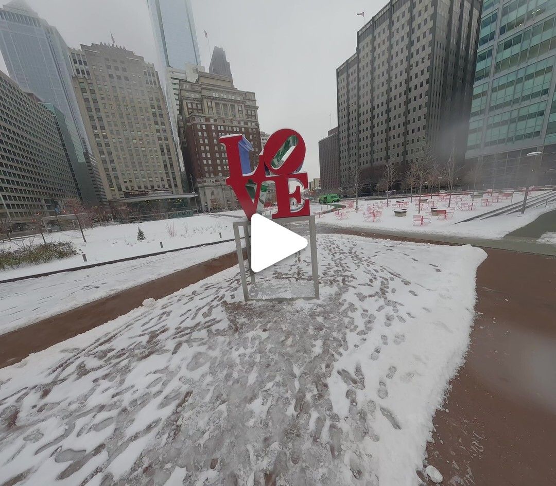 Love Park in Snow