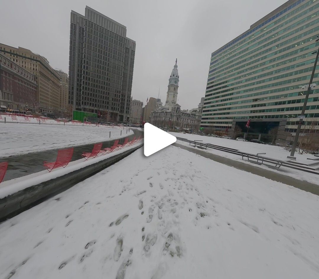 Love Park in Snow