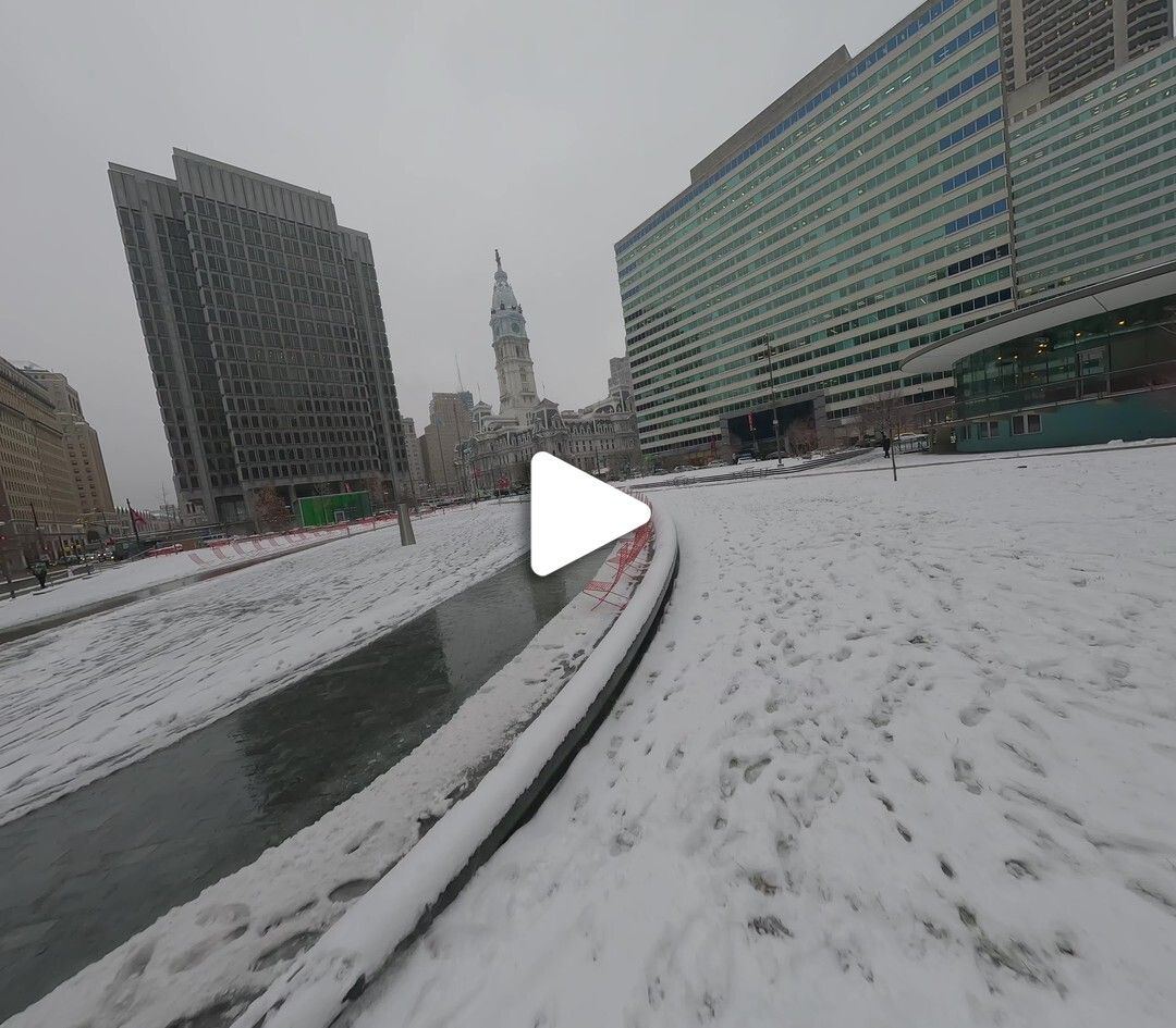 Love Park in Snow